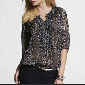 Sheer Express Cheetah Blouse